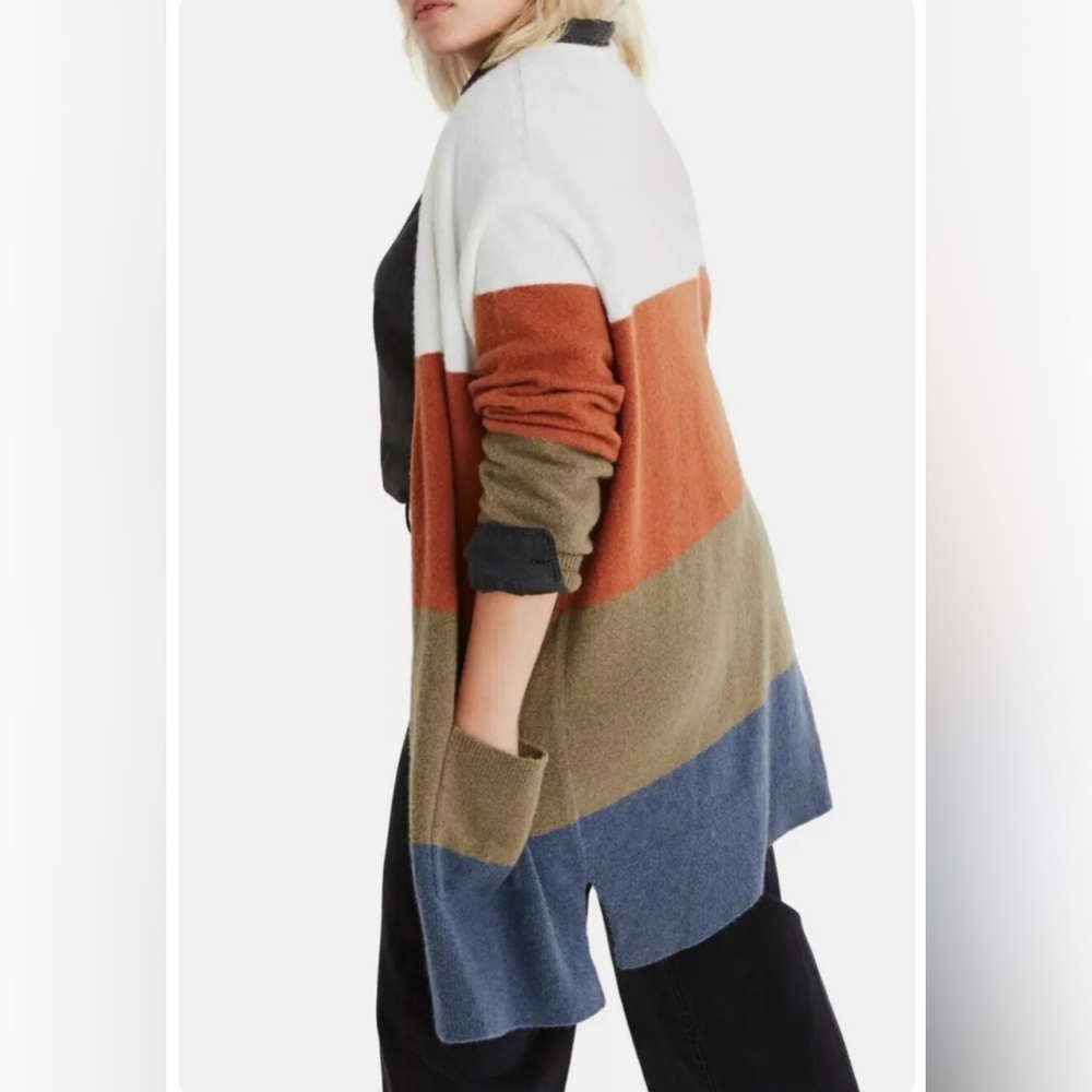 MADEWELL Long Cardigan Perfect Condition Soft! XS!! Cream, Orange, Green, Blue!